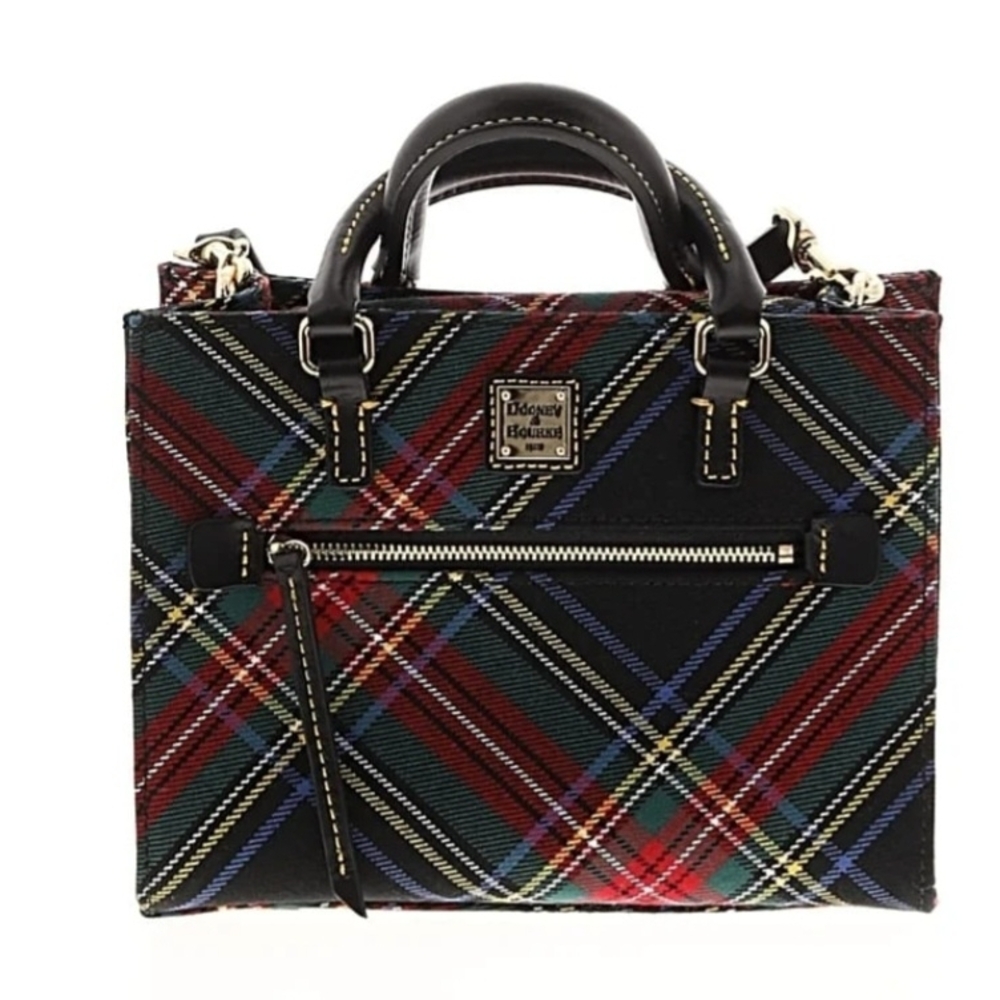 Dooney & Bourke Plaid Mini Tote with Black Trim